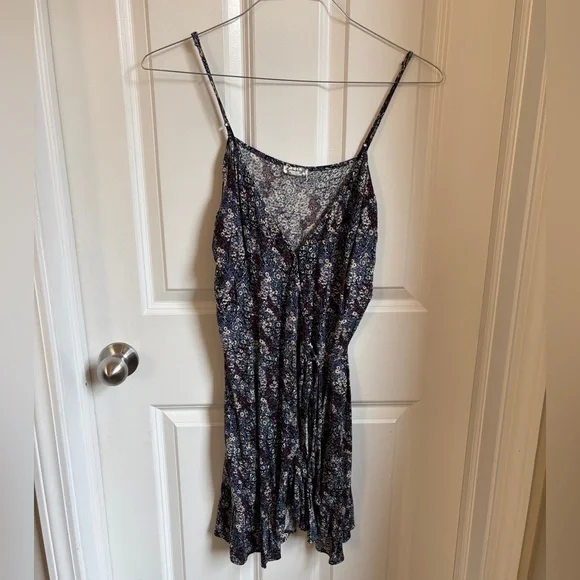 Free People Intimately Floral Romantic Wrap Mini Dress Vacation Spring Break - Picture 2 of 5